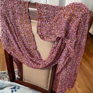 Cheppu women: open front loosely knitted Multi color wrap with 100% Rayon.